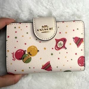 COACH Medium Corner Zip Wallet with Ornament Print